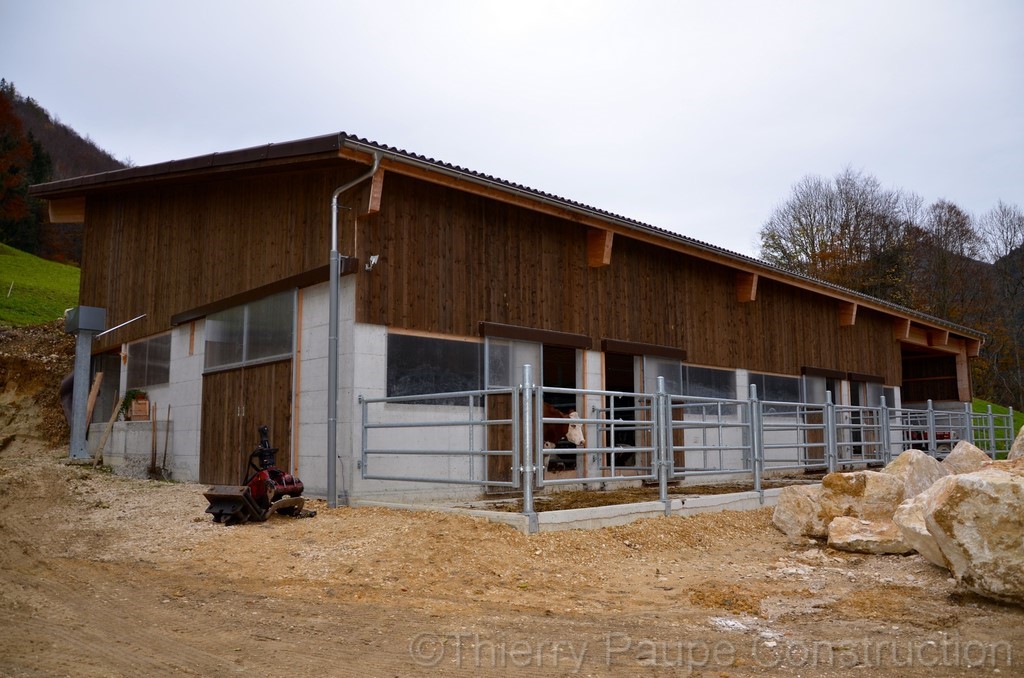 Travaux de béton pour stabulation libre